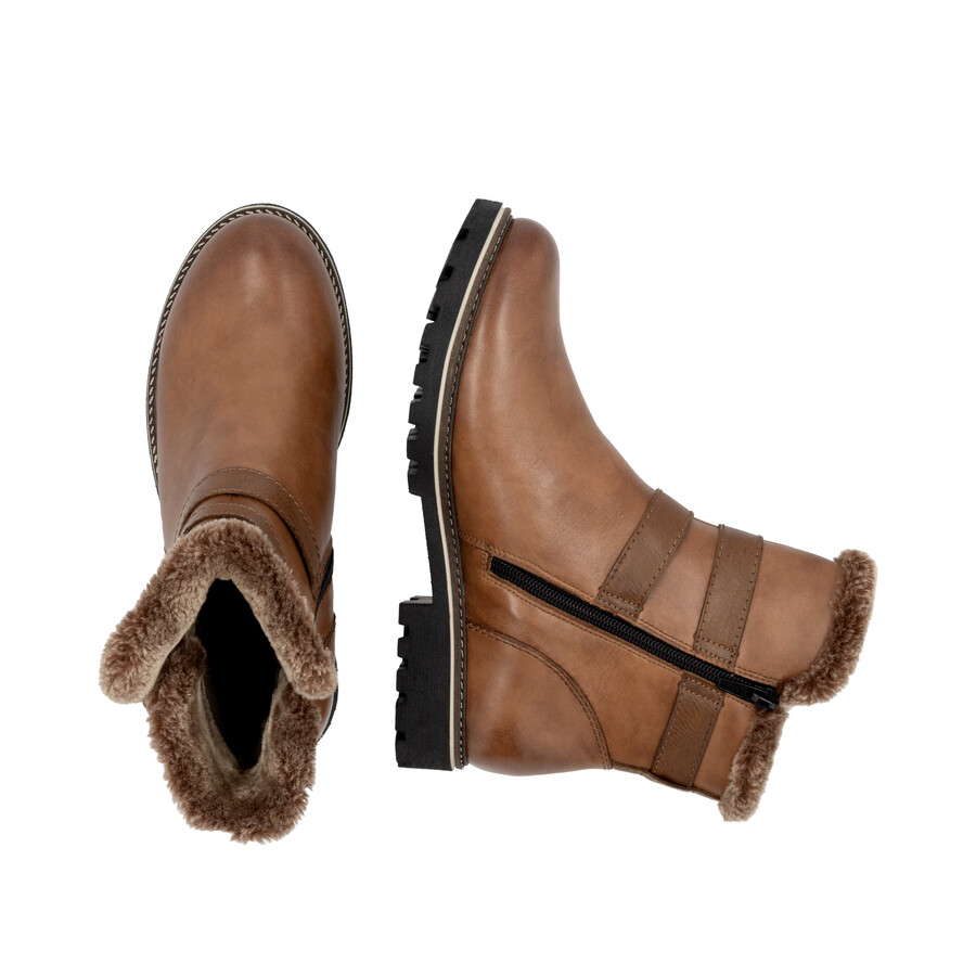 botas marrones con cremallera para mujer remonte d8484-24