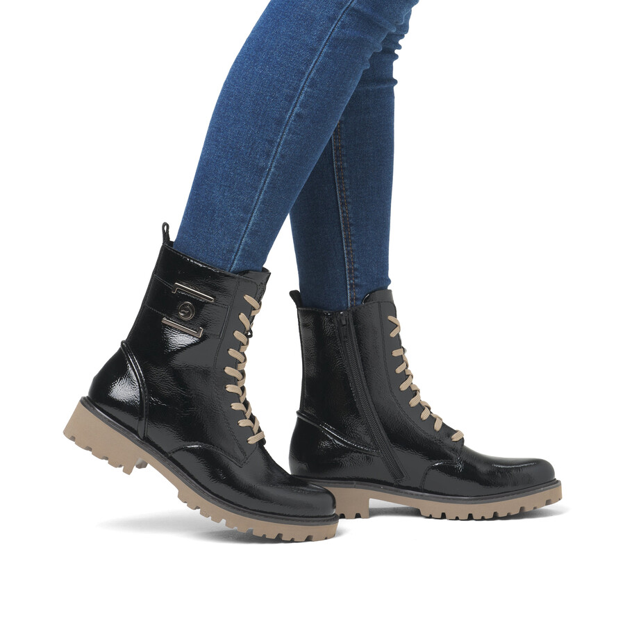 botas negras con cremallera para mujer remonte d8663-00