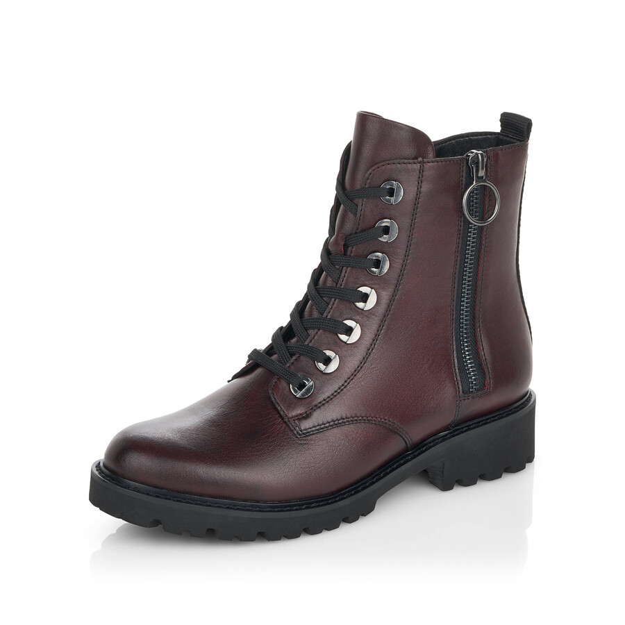 botas rojas con cremallera para mujer remonte d8671-35