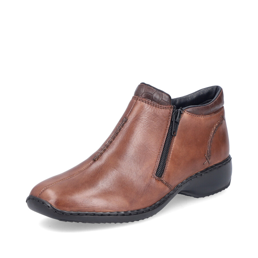 botas marrones con cremallera para mujer rieker l3882-24