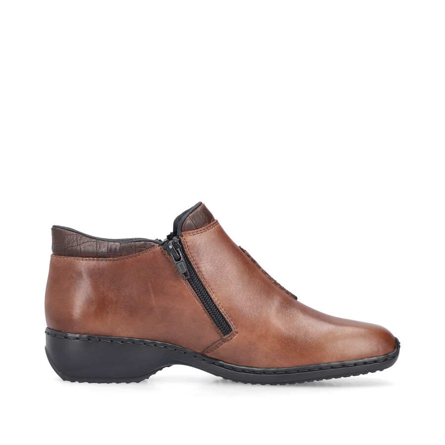 botas marrones con cremallera para mujer rieker l3882-24