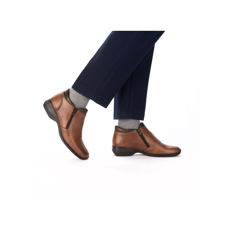 botas marrones con cremallera para mujer rieker l3882-24