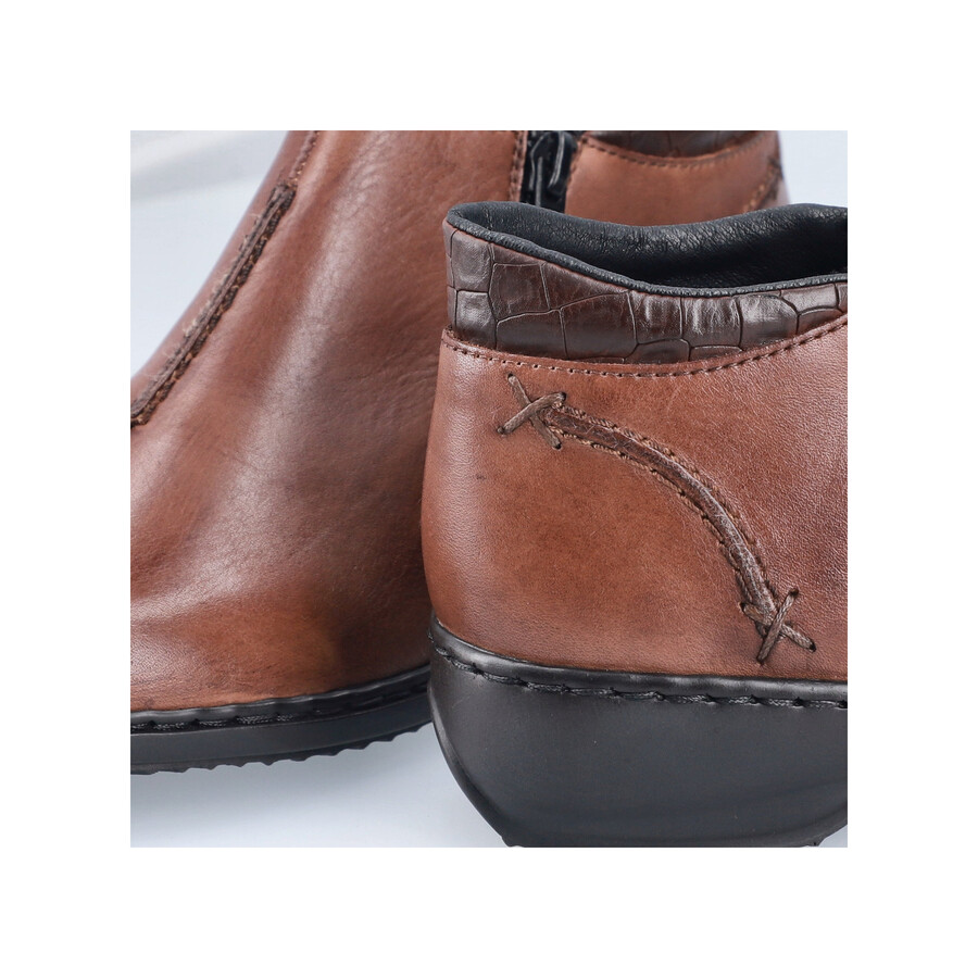 botas marrones con cremallera para mujer rieker l3882-24