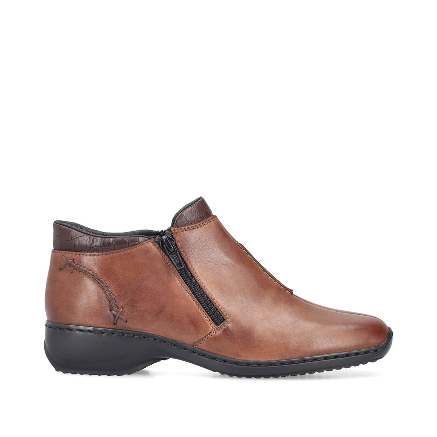 botas marrones con cremallera para mujer rieker l3882-24