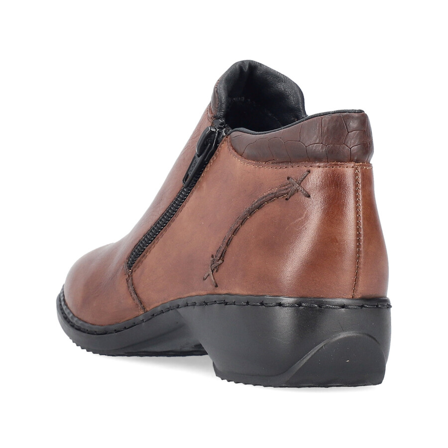 botas marrones con cremallera para mujer rieker l3882-24