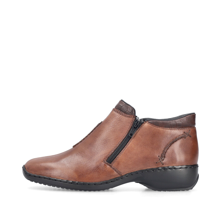 botas marrones con cremallera para mujer rieker l3882-24