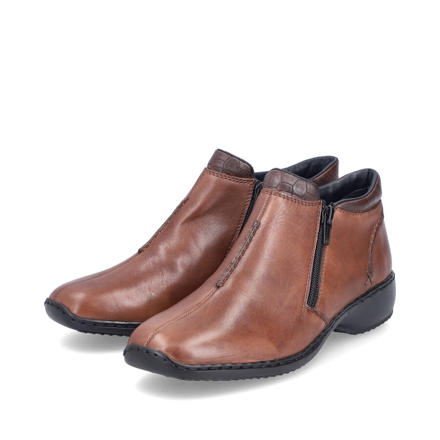 botas marrones con cremallera para mujer rieker l3882-24
