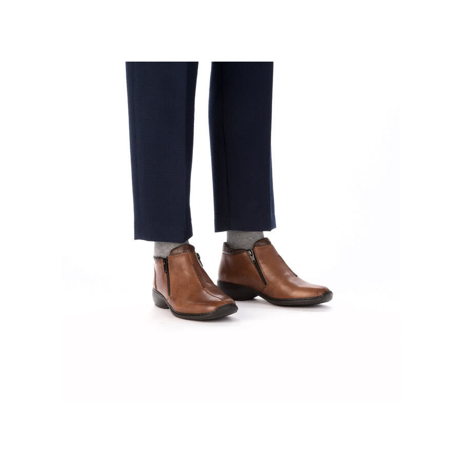 botas marrones con cremallera para mujer rieker l3882-24