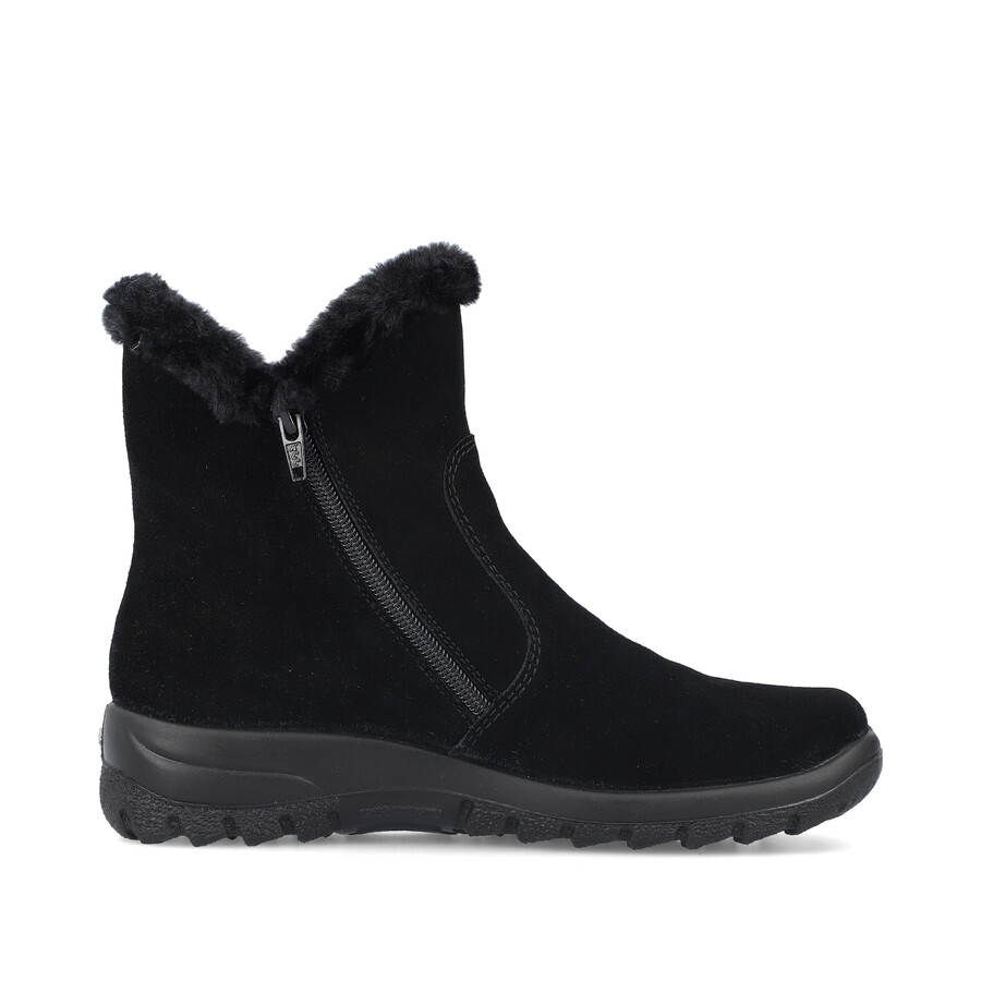 botas negras con cremallera para mujer rieker l7162-00