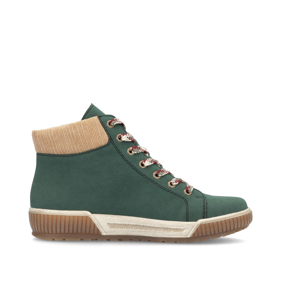 botas verdes con cremallera para mujer rieker n0709-54