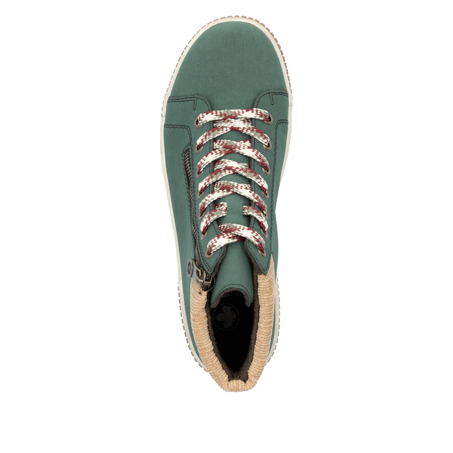 botas verdes con cremallera para mujer rieker n0709-54
