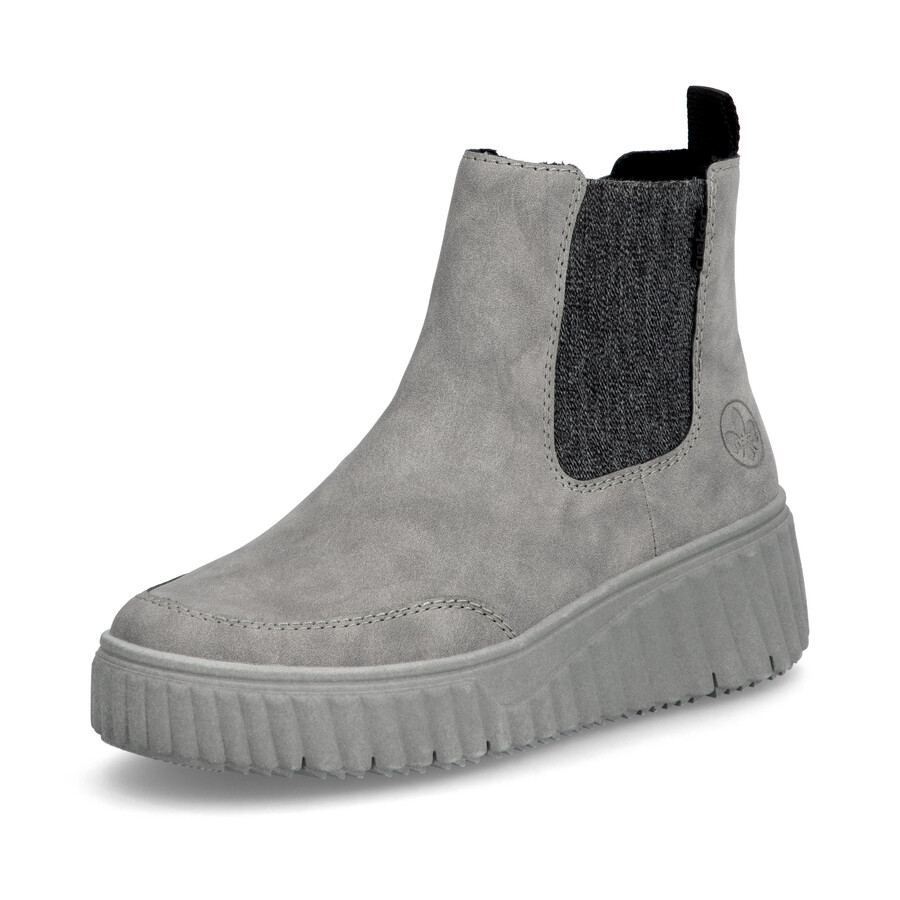 botas grises con cremallera para mujer rieker n2553-40