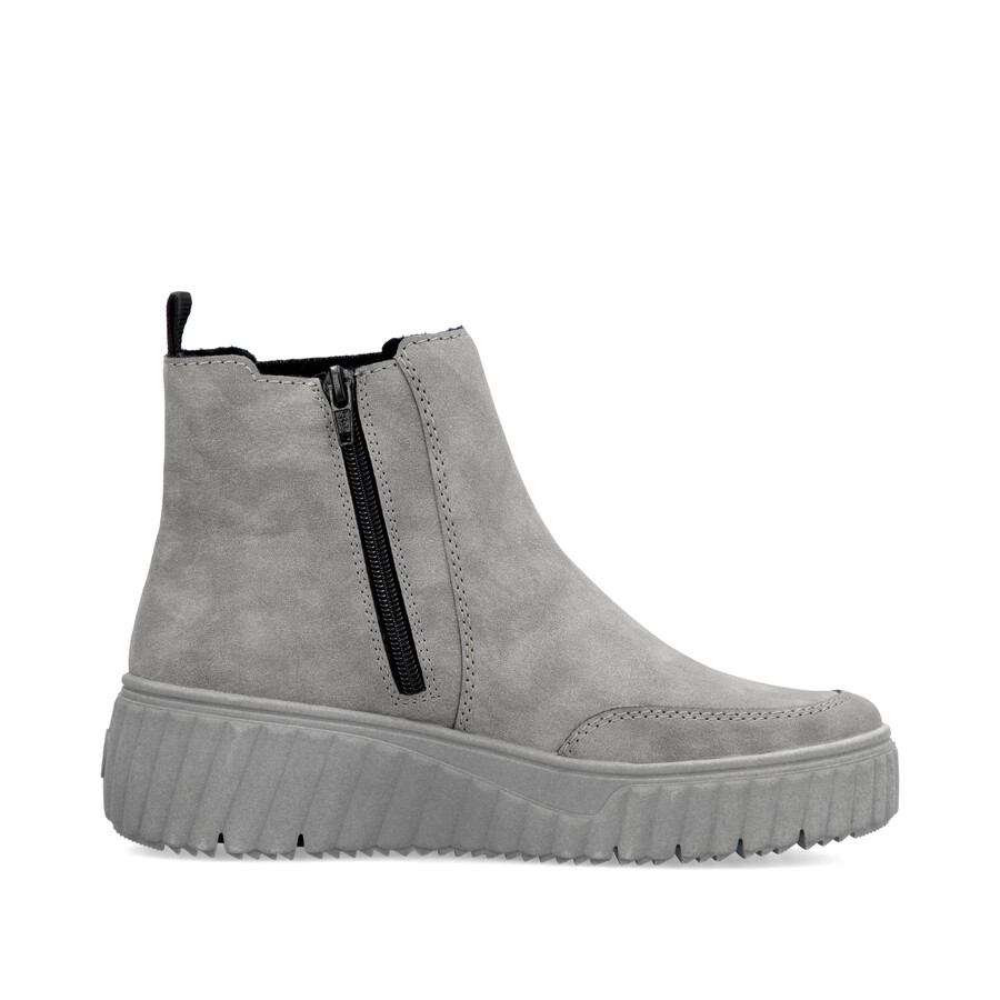 botas grises con cremallera para mujer rieker n2553-40