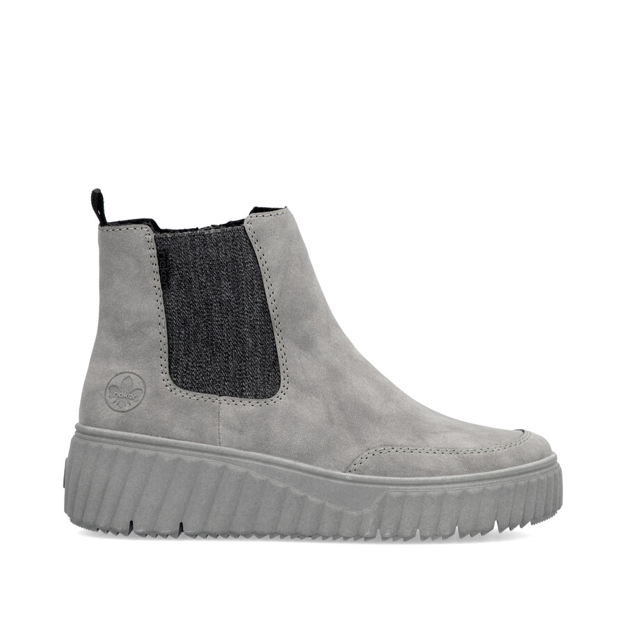 botas grises con cremallera para mujer rieker n2553-40