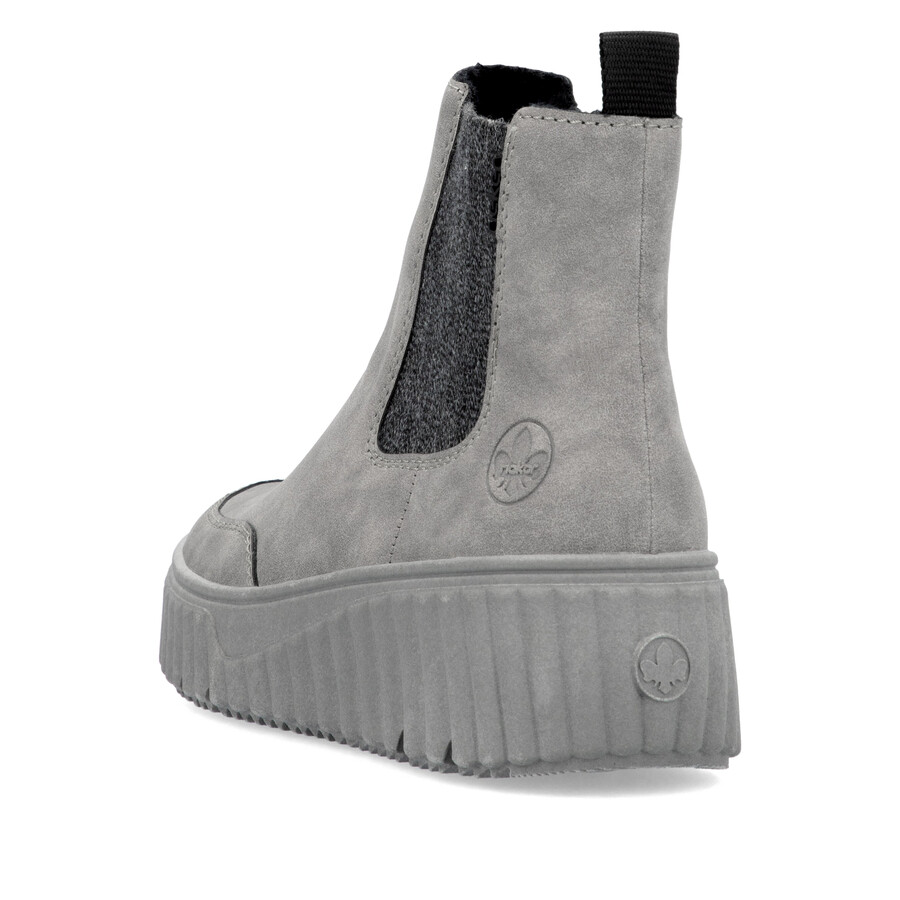 botas grises con cremallera para mujer rieker n2553-40