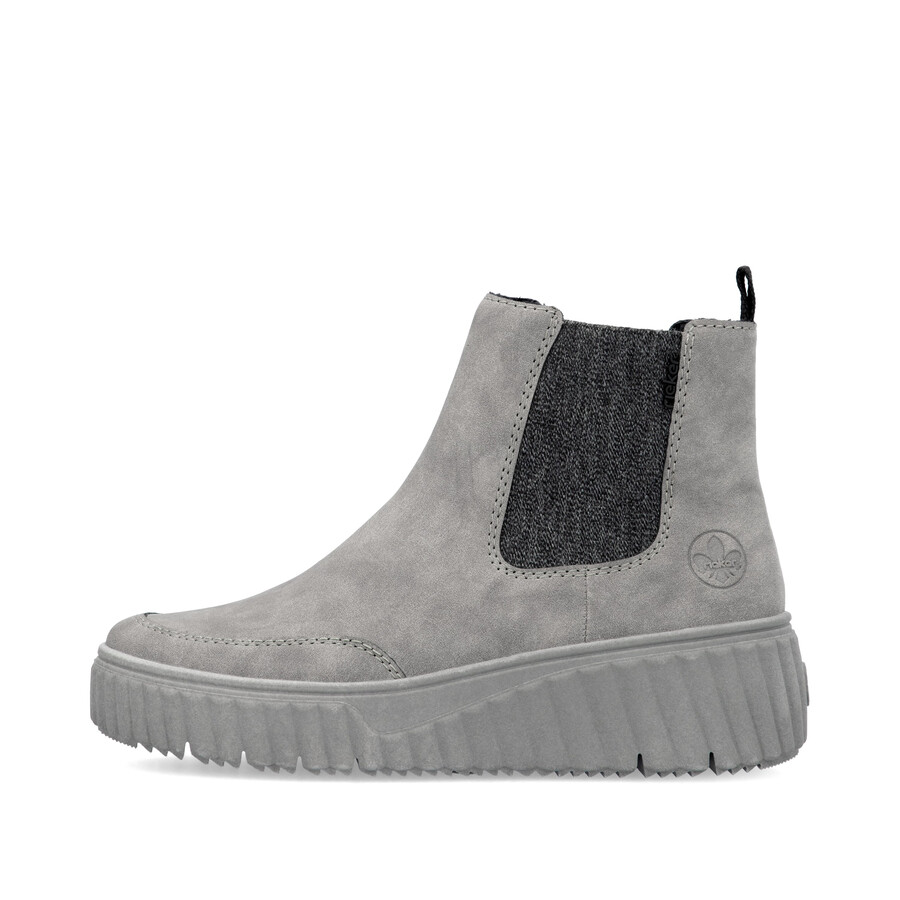 botas grises con cremallera para mujer rieker n2553-40