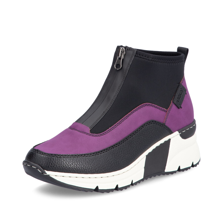 botas rosas con cremallera para mujer rieker n6352-30