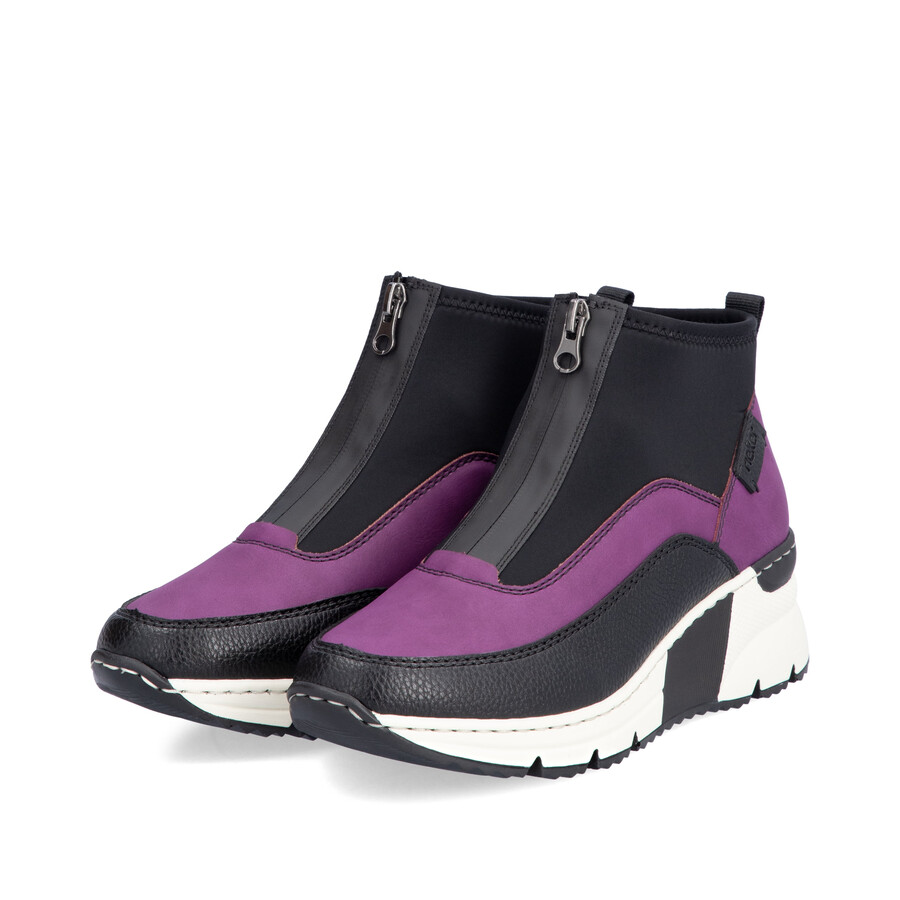 botas rosas con cremallera para mujer rieker n6352-30