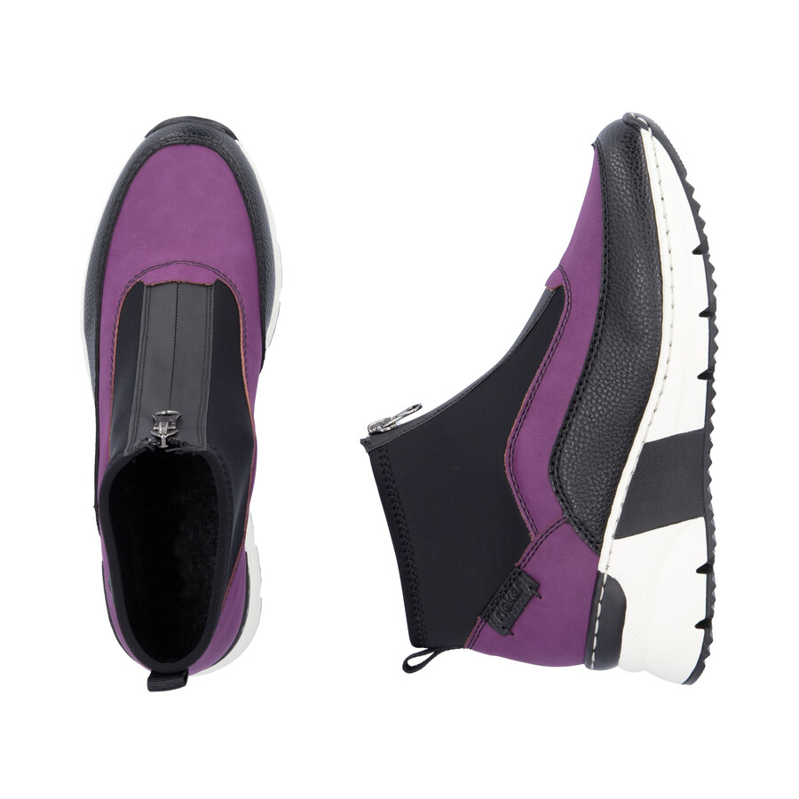 botas rosas con cremallera para mujer rieker n6352-30