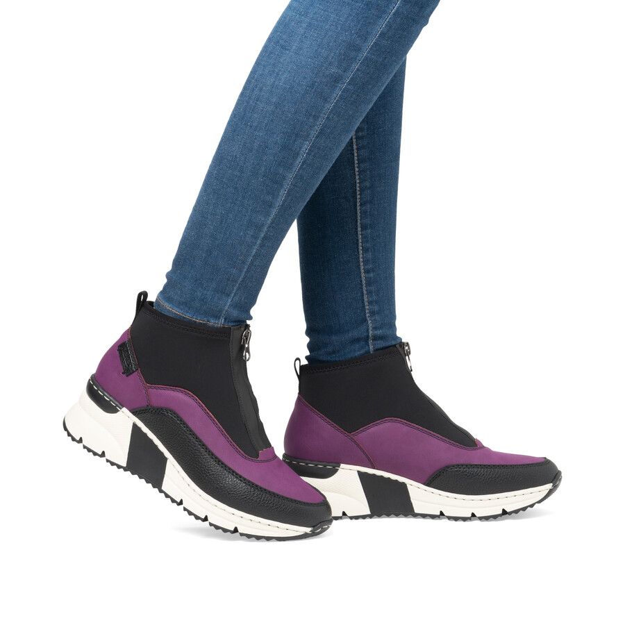botas rosas con cremallera para mujer rieker n6352-30