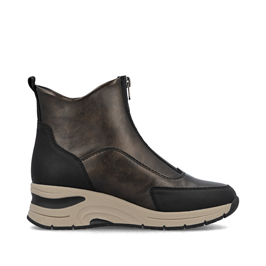 botas marrones con cremallera para mujer rieker n9381-60