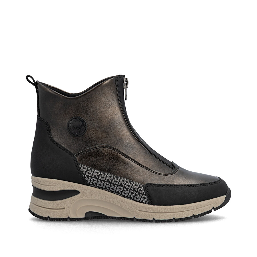 botas marrones con cremallera para mujer rieker n9381-60