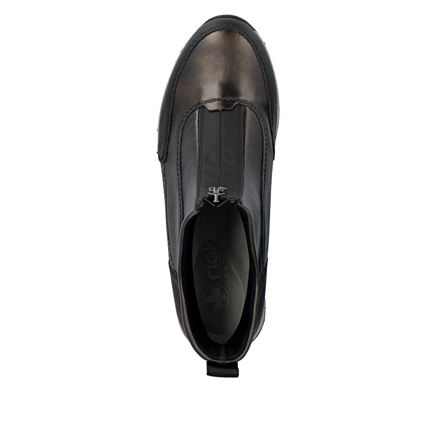 botas marrones con cremallera para mujer rieker n9381-60