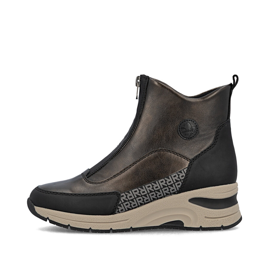 botas marrones con cremallera para mujer rieker n9381-60