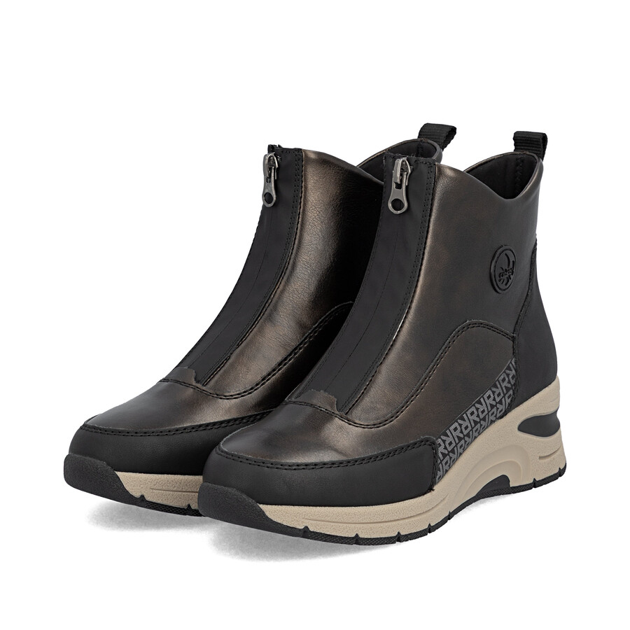 botas marrones con cremallera para mujer rieker n9381-60