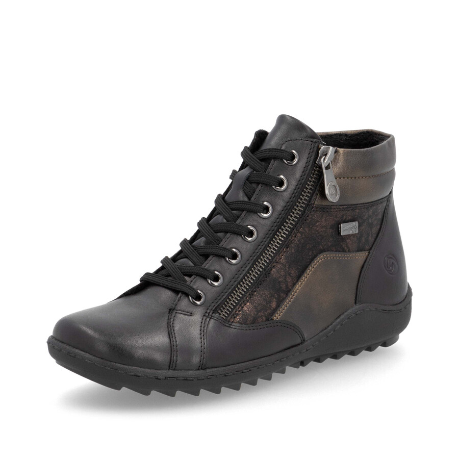 botas negras con cremallera para mujer remonte r1458-03