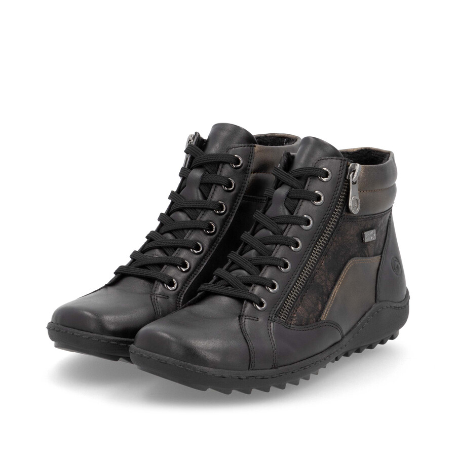 botas negras con cremallera para mujer remonte r1458-03