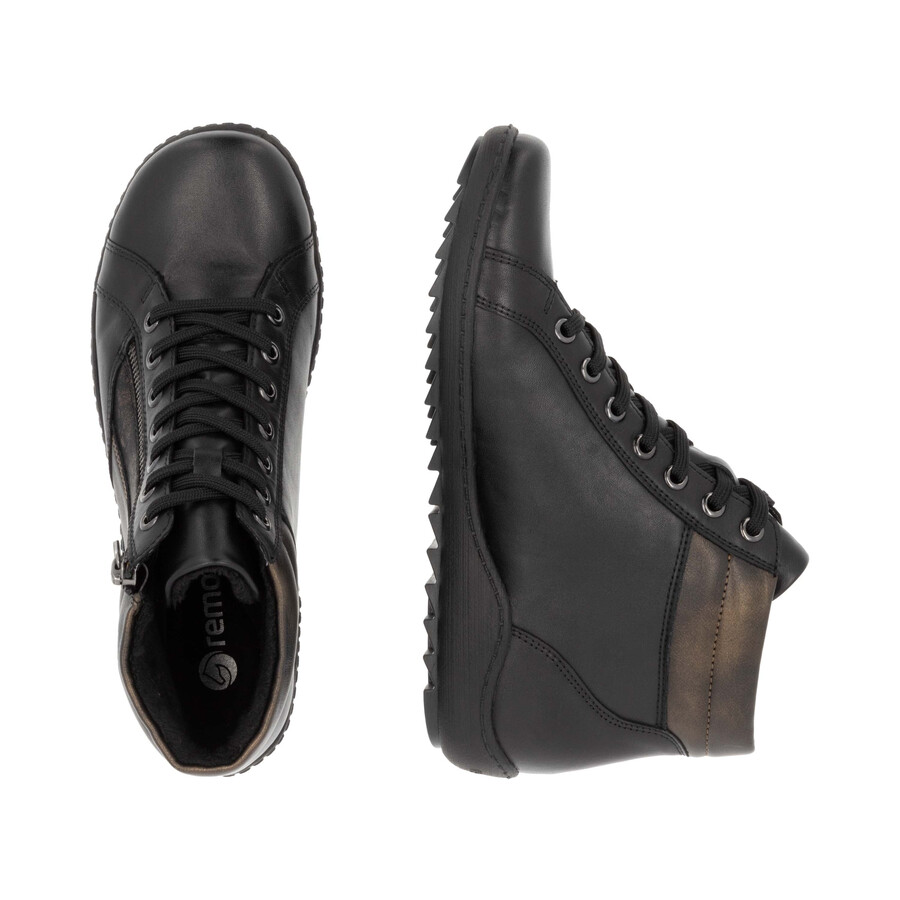 botas negras con cremallera para mujer remonte r1458-03