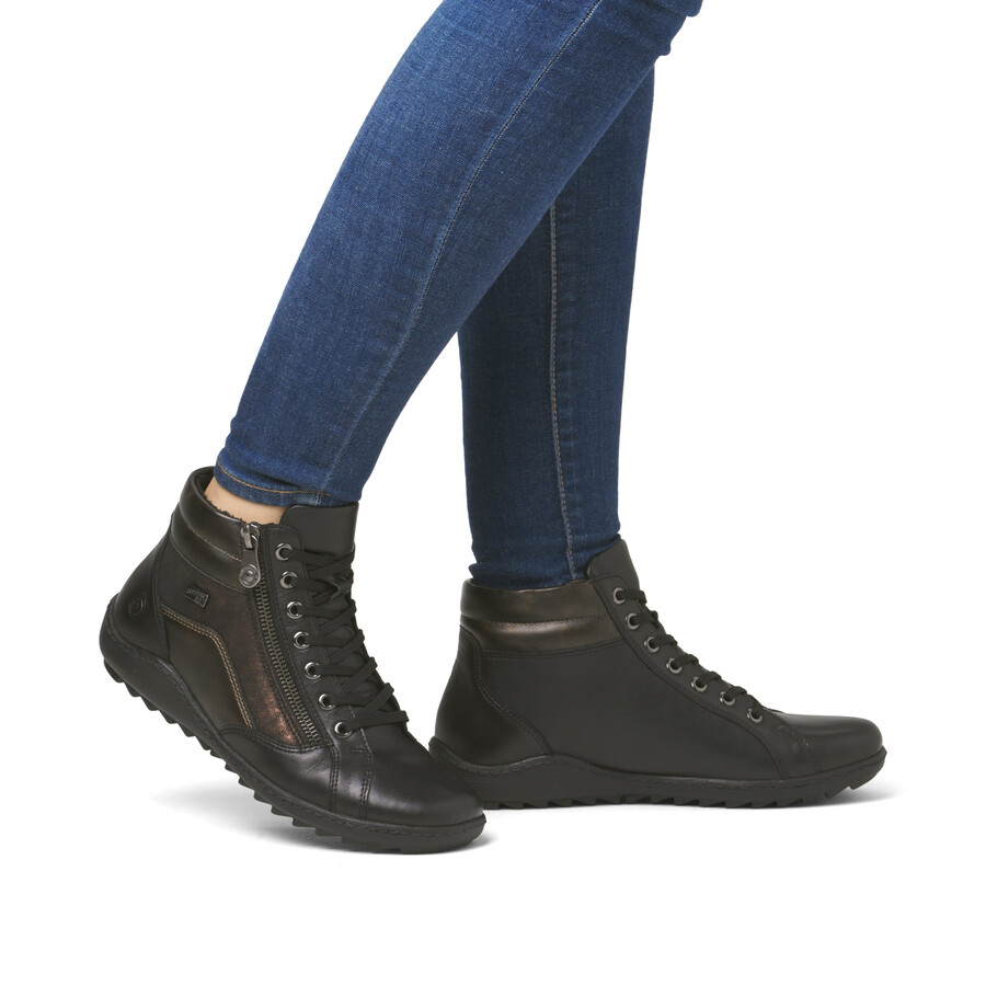 botas negras con cremallera para mujer remonte r1458-03