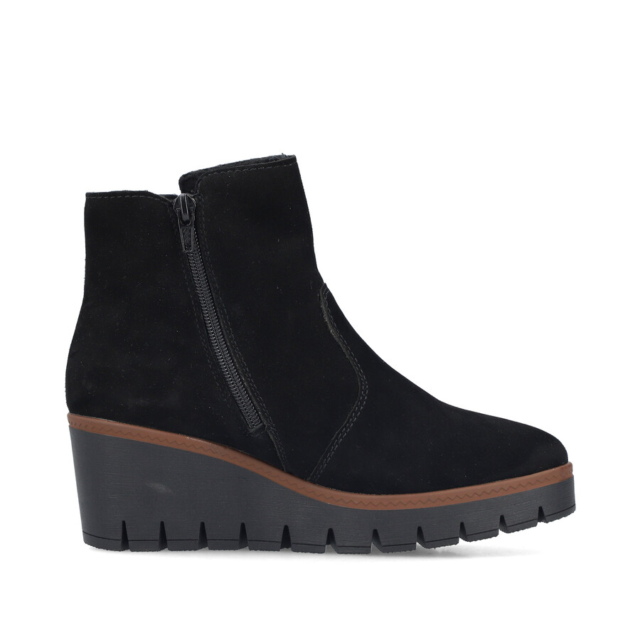 botas negras con cremallera para mujer rieker y5065-00