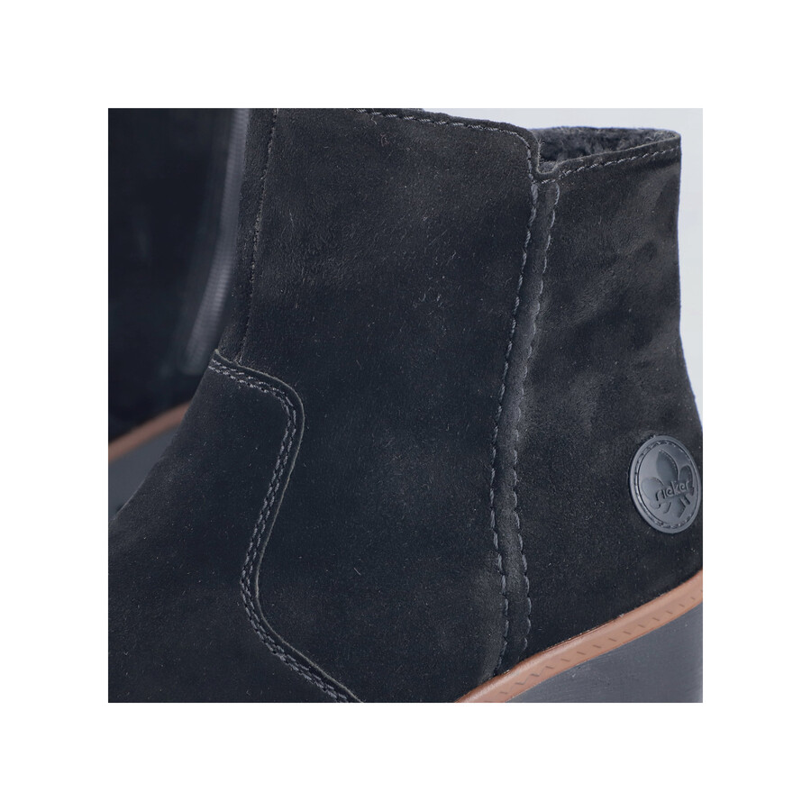 botas negras con cremallera para mujer rieker y5065-00