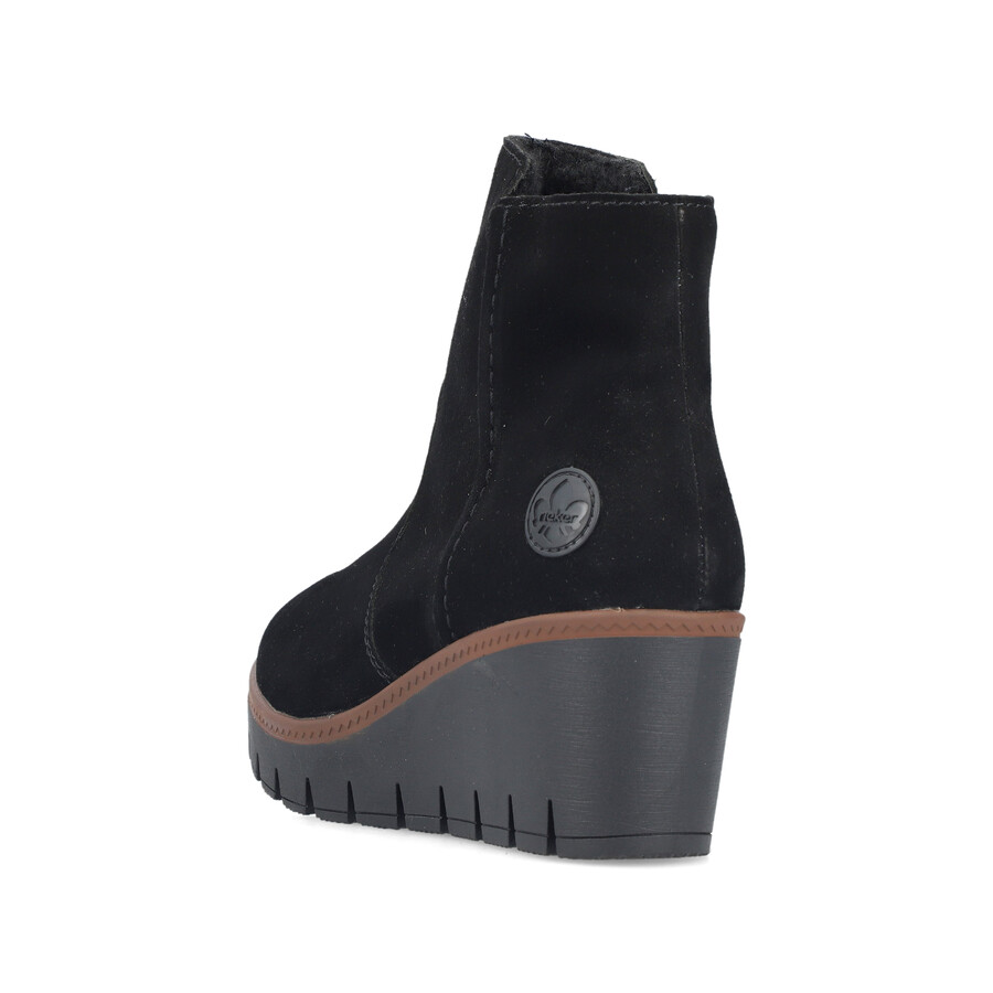 botas negras con cremallera para mujer rieker y5065-00