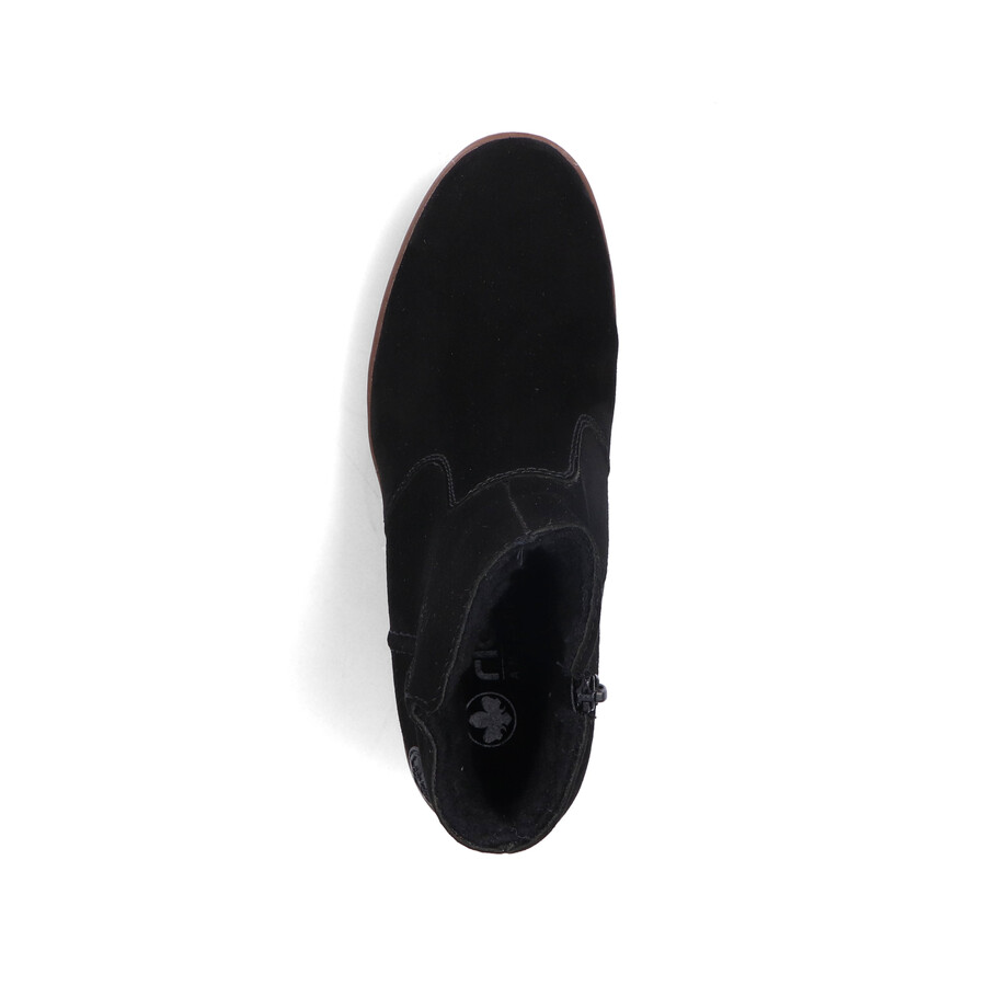 botas negras con cremallera para mujer rieker y5065-00