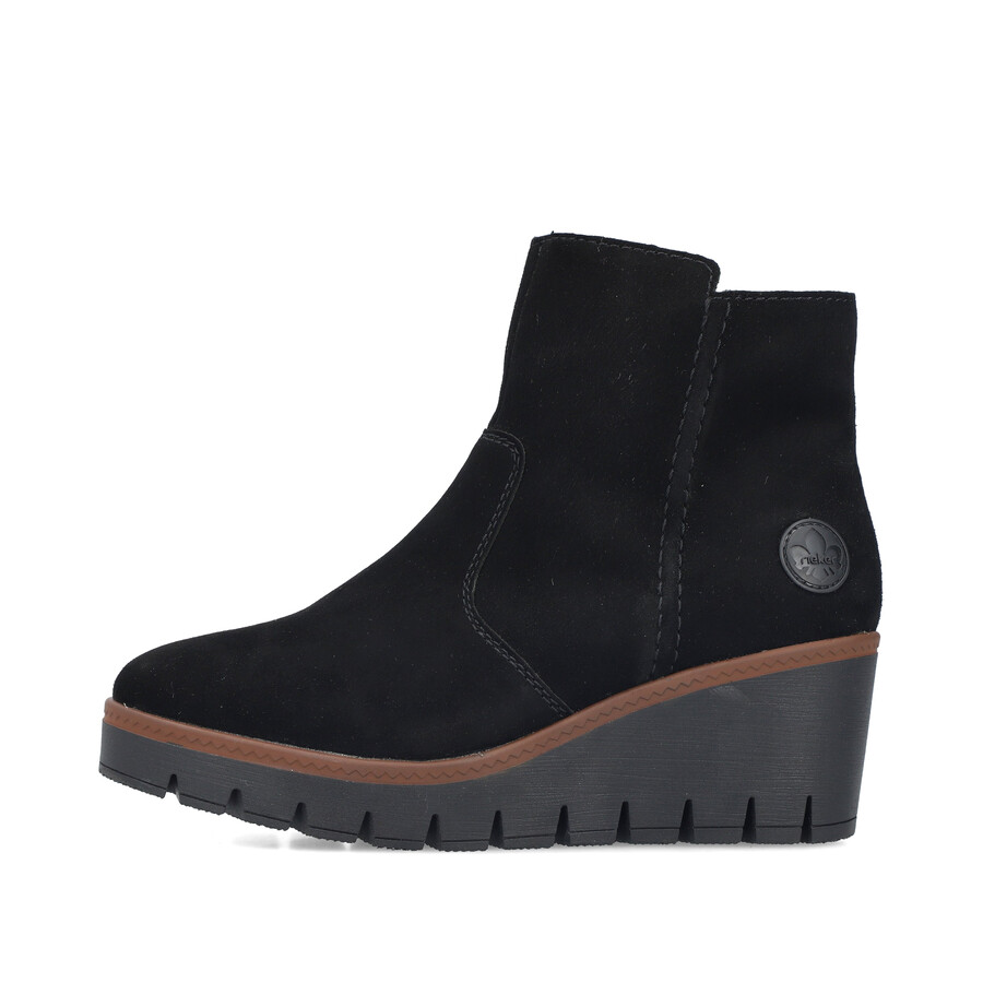 botas negras con cremallera para mujer rieker y5065-00