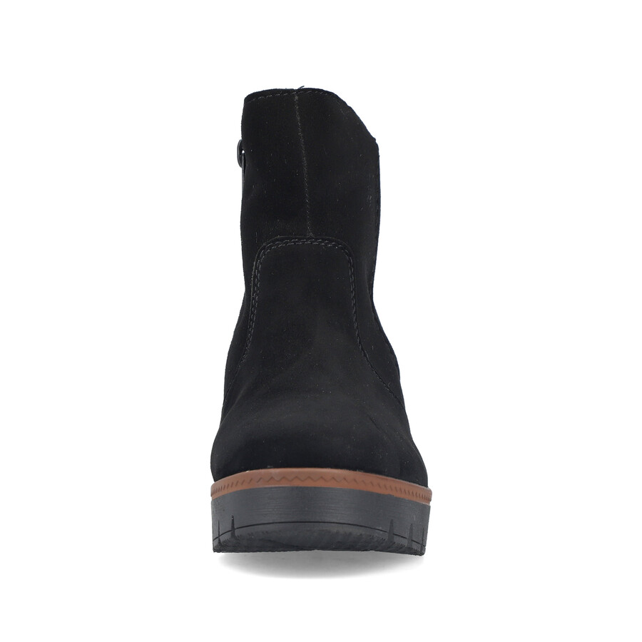 botas negras con cremallera para mujer rieker y5065-00