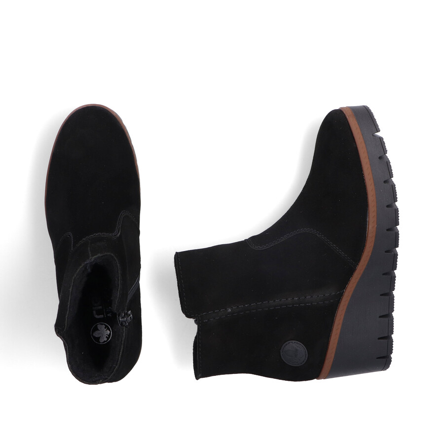 botas negras con cremallera para mujer rieker y5065-00