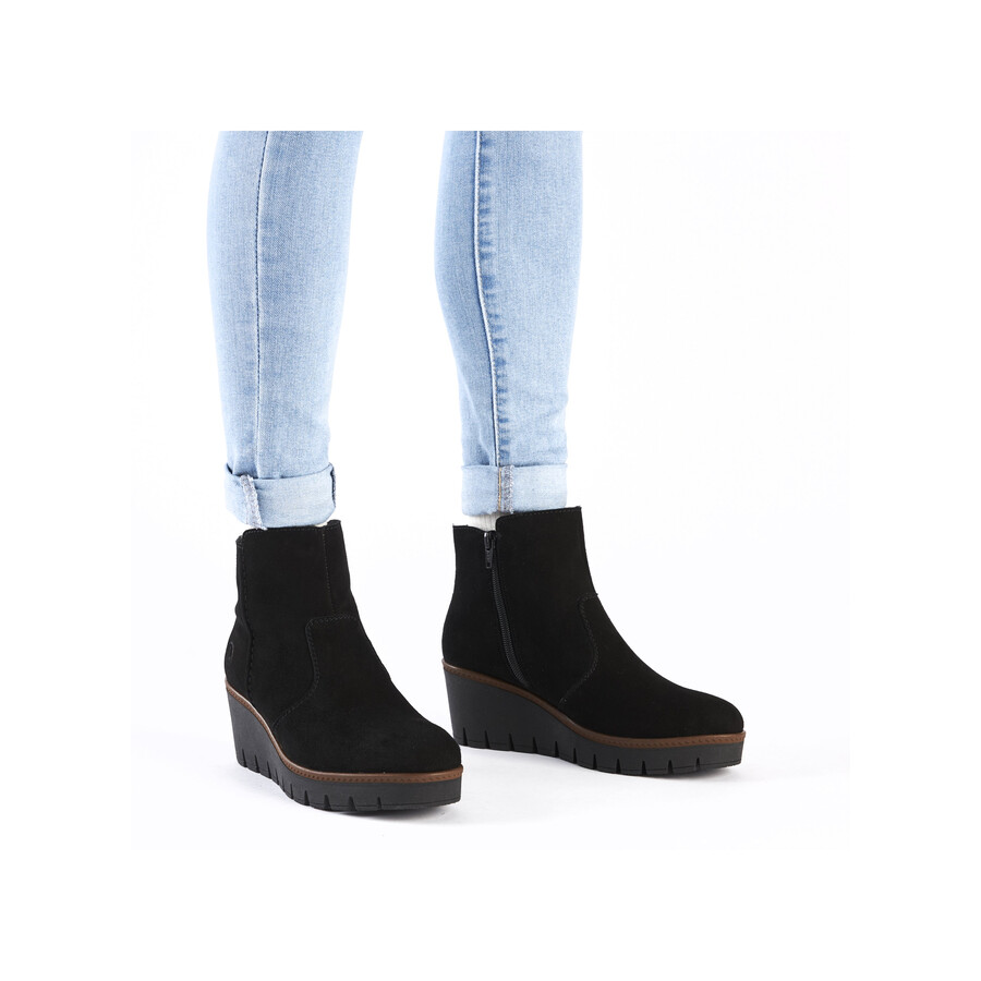 botas negras con cremallera para mujer rieker y5065-00