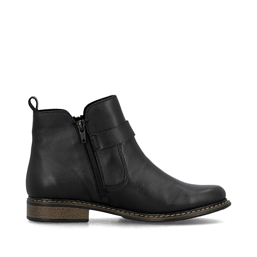 botas negras con cremallera para mujer rieker z4959-00