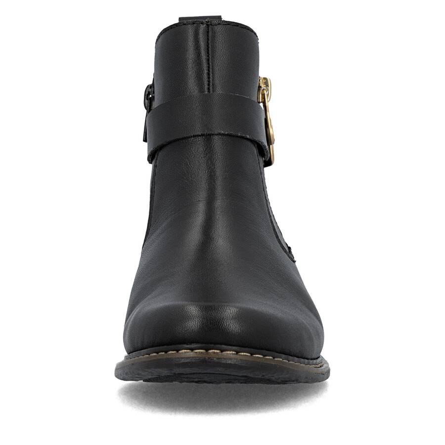 botas negras con cremallera para mujer rieker z4959-00