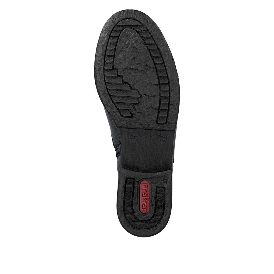 botas negras con cremallera para mujer rieker z4959-00