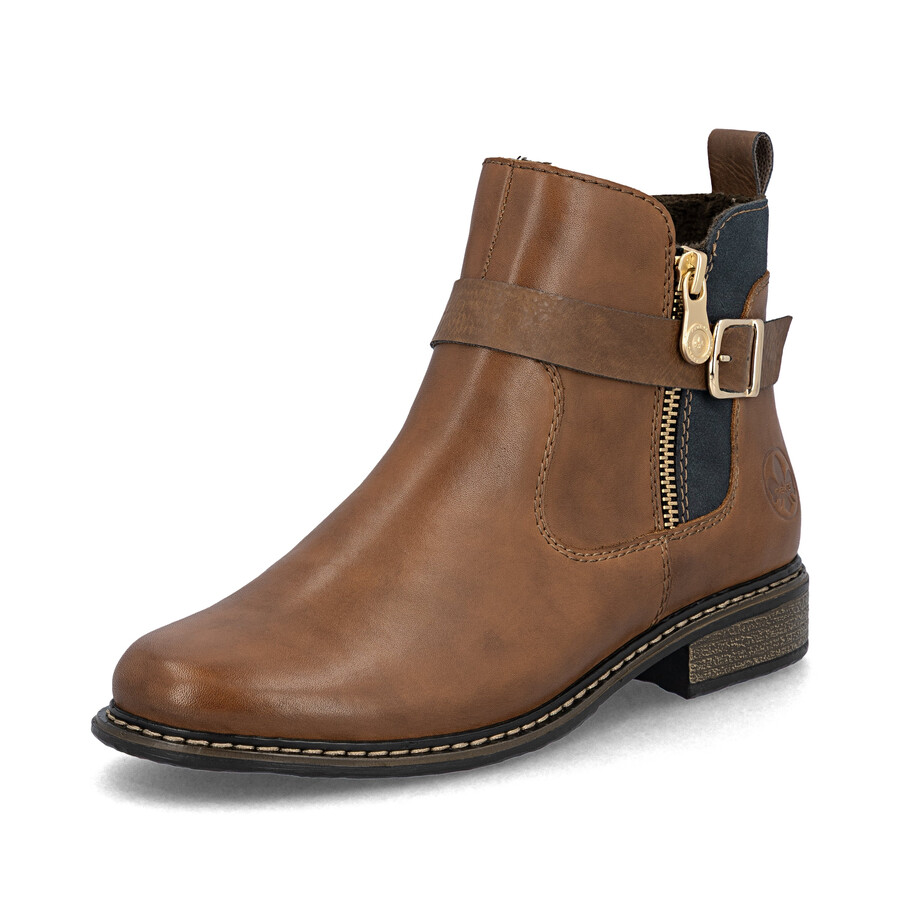 botas marrones con cremallera para mujer rieker z4959-22