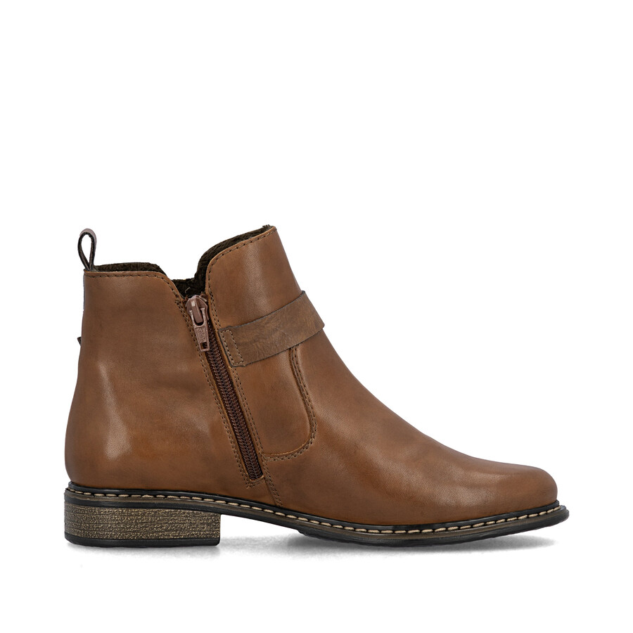botas marrones con cremallera para mujer rieker z4959-22