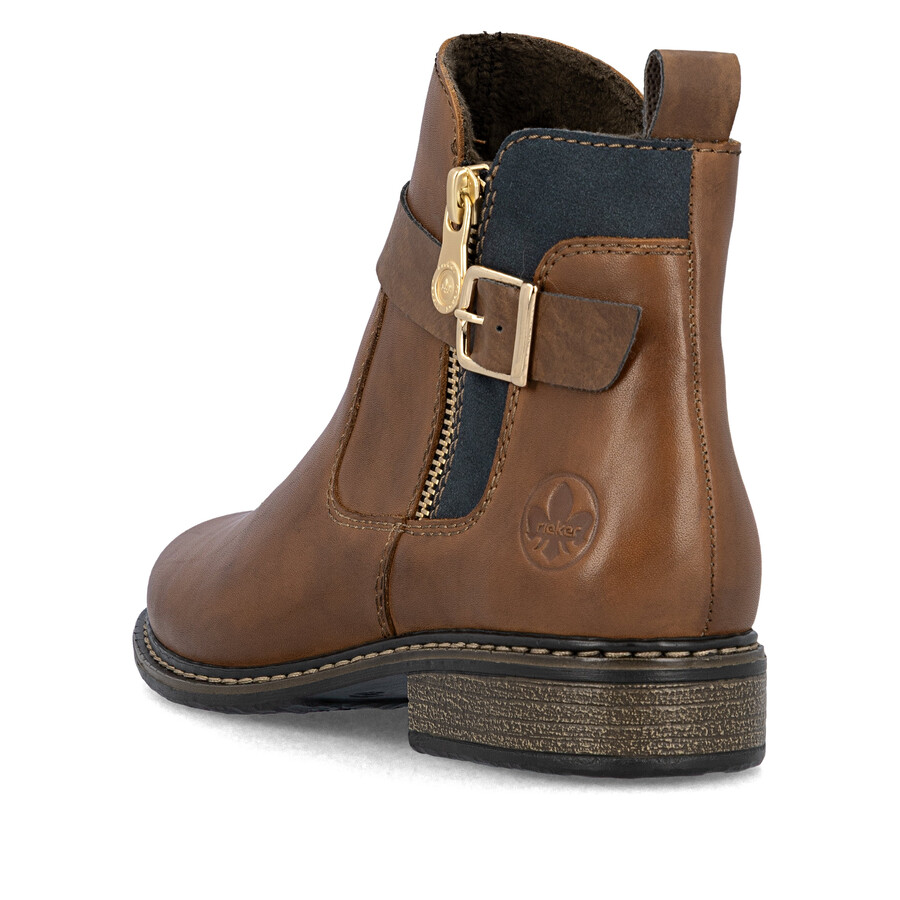 botas marrones con cremallera para mujer rieker z4959-22