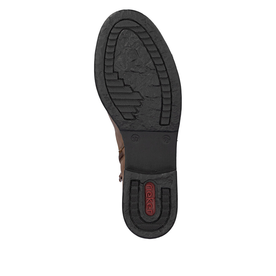 botas marrones con cremallera para mujer rieker z4959-22