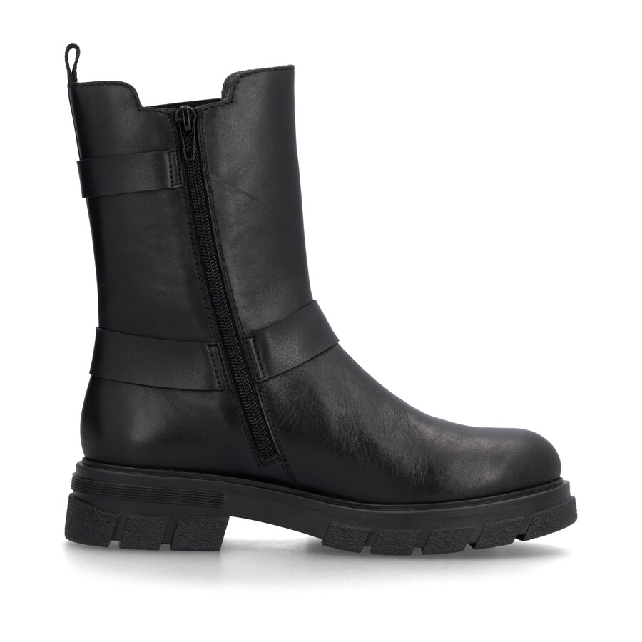 botas negras con cremallera para mujer rieker z9177-00