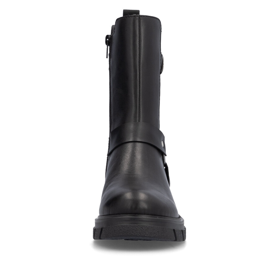 botas negras con cremallera para mujer rieker z9177-00